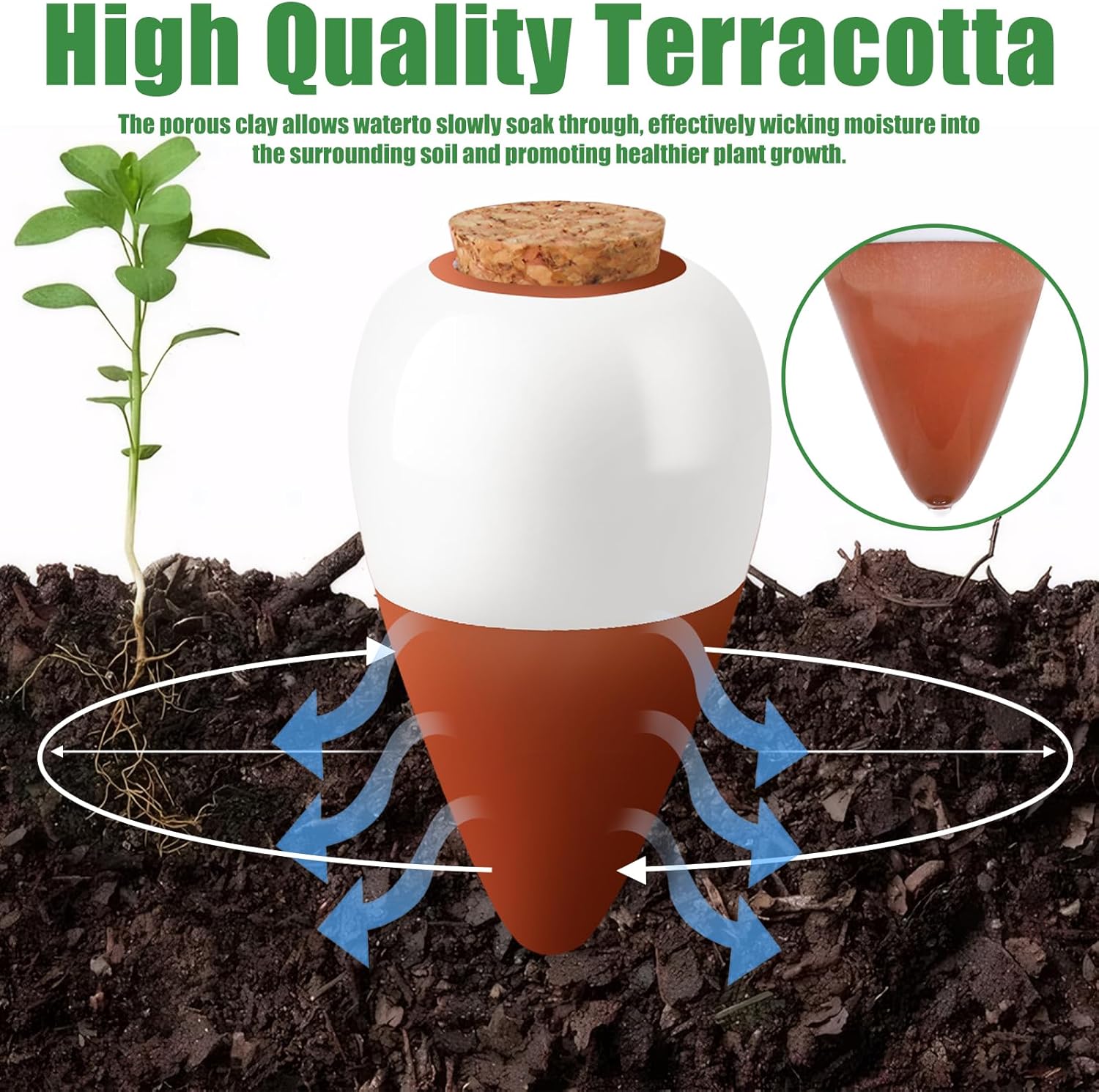 Terracotta Watering Spikes,Sel - Self Watering Planter recension och pris