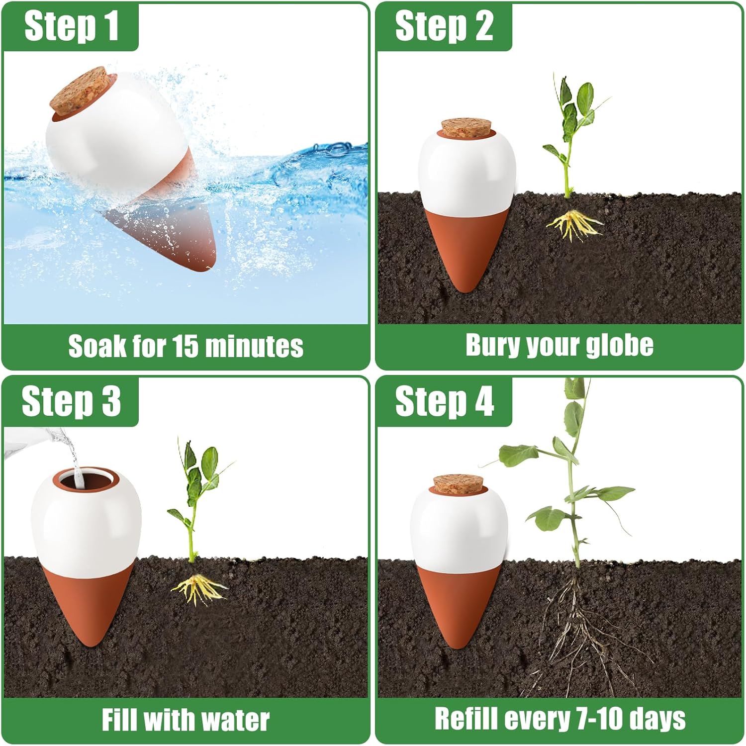 Terracotta Watering Spikes,Sel - Self Watering Planter recension och pris