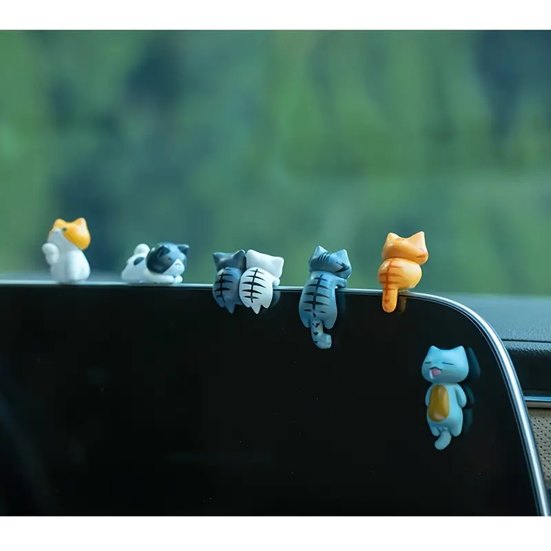 6pcs PVC Cartoon Cat Figurines - Plant Monitor recension och pris