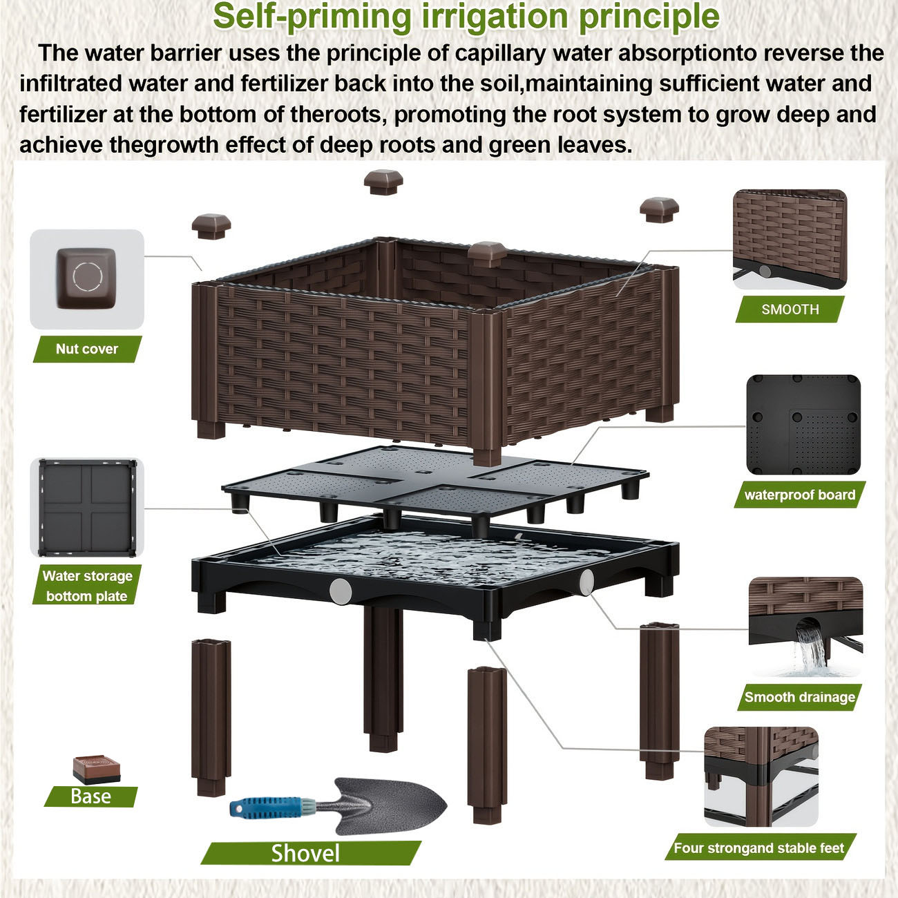 Garden Raised Bed, Elevated Fl - Automatic Watering recension och pris
